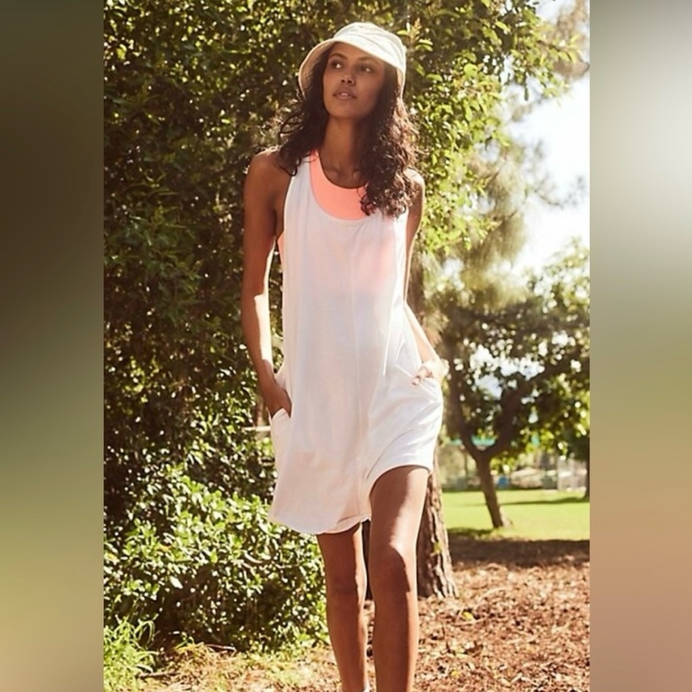 FP Movement by Free People White and Pink Jumpsuit